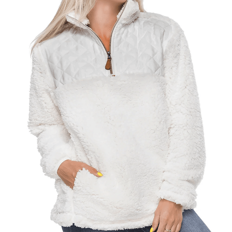 Quilted Sherpa Pullover