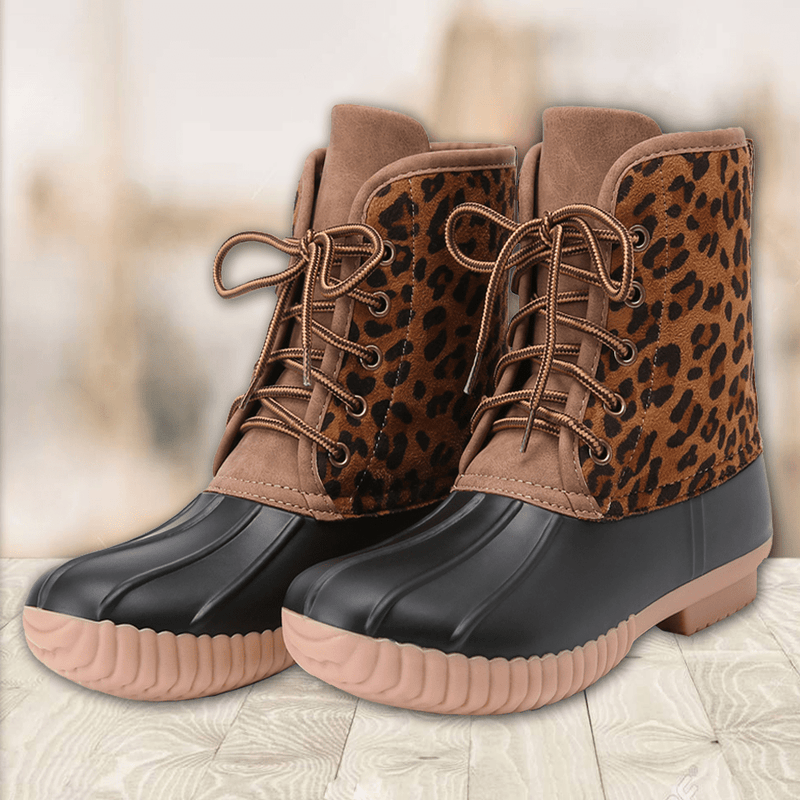 Leopard Ankle Duck Boots