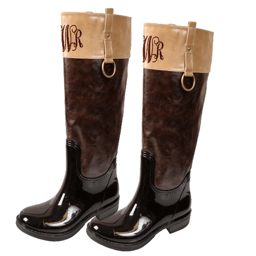 Two Tone Tall Riding Boots