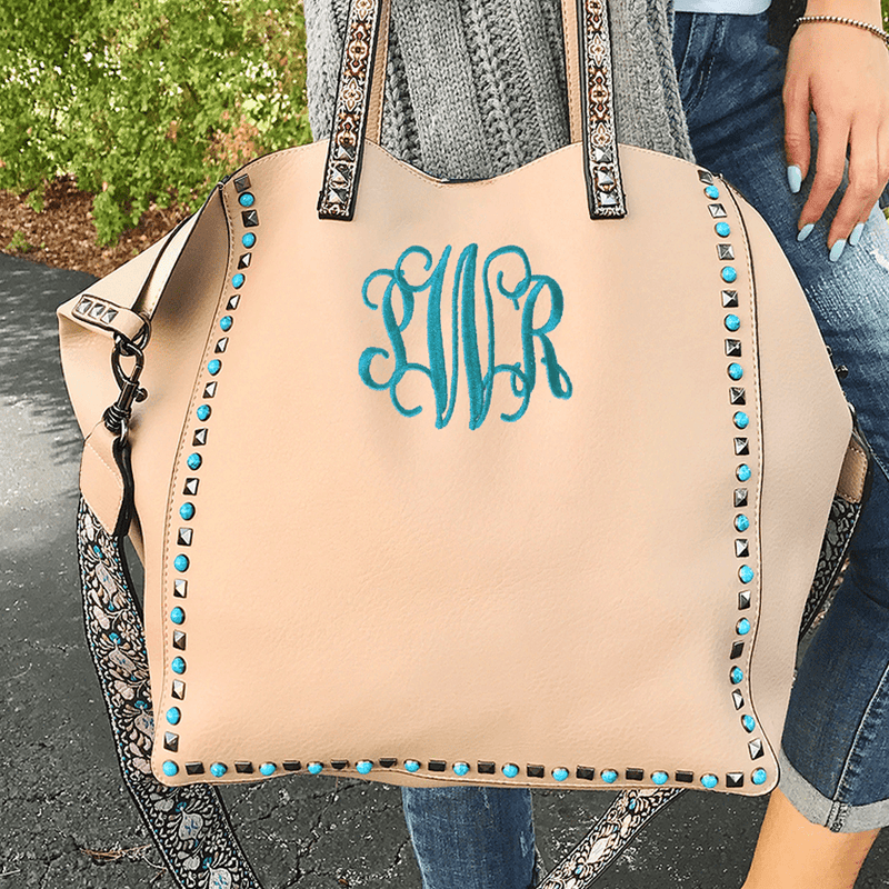 Large Guitar Strap Purse w Makeup Bag Just Monograms LLC