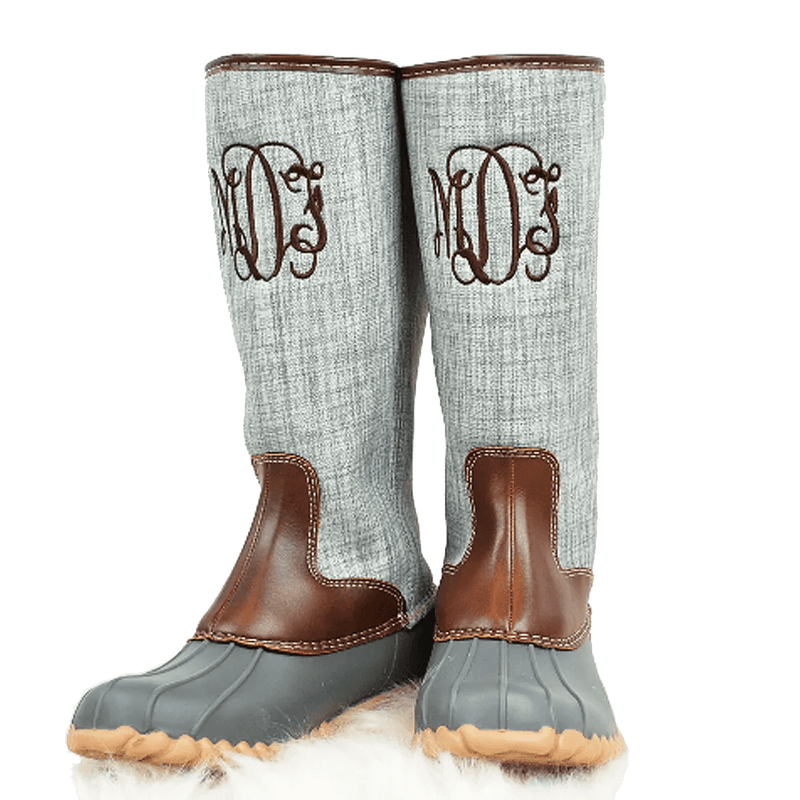 Tall duck top boots monogrammed