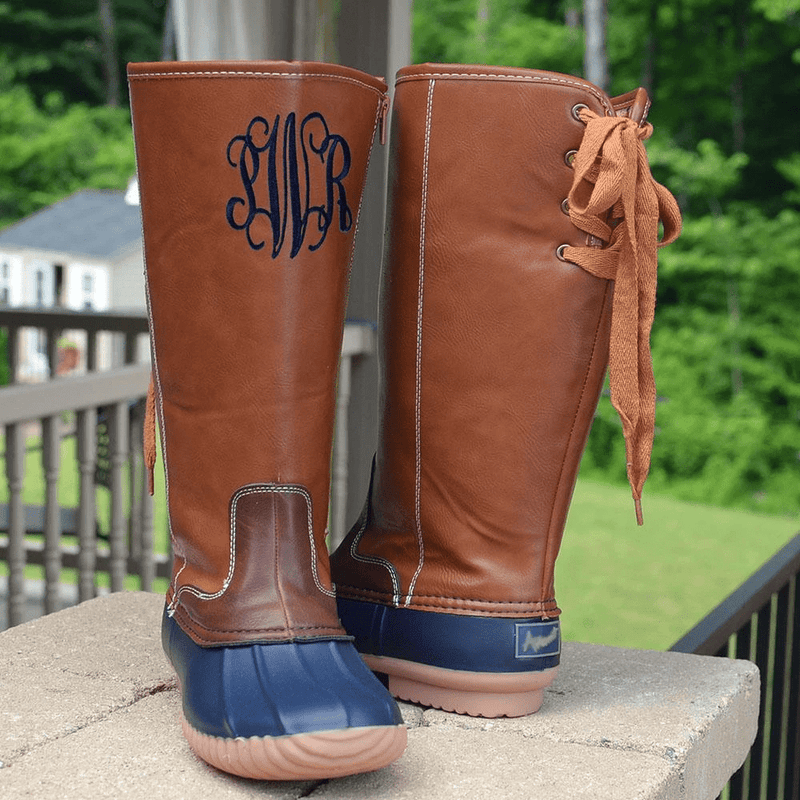 Duck boots knee hot sale high